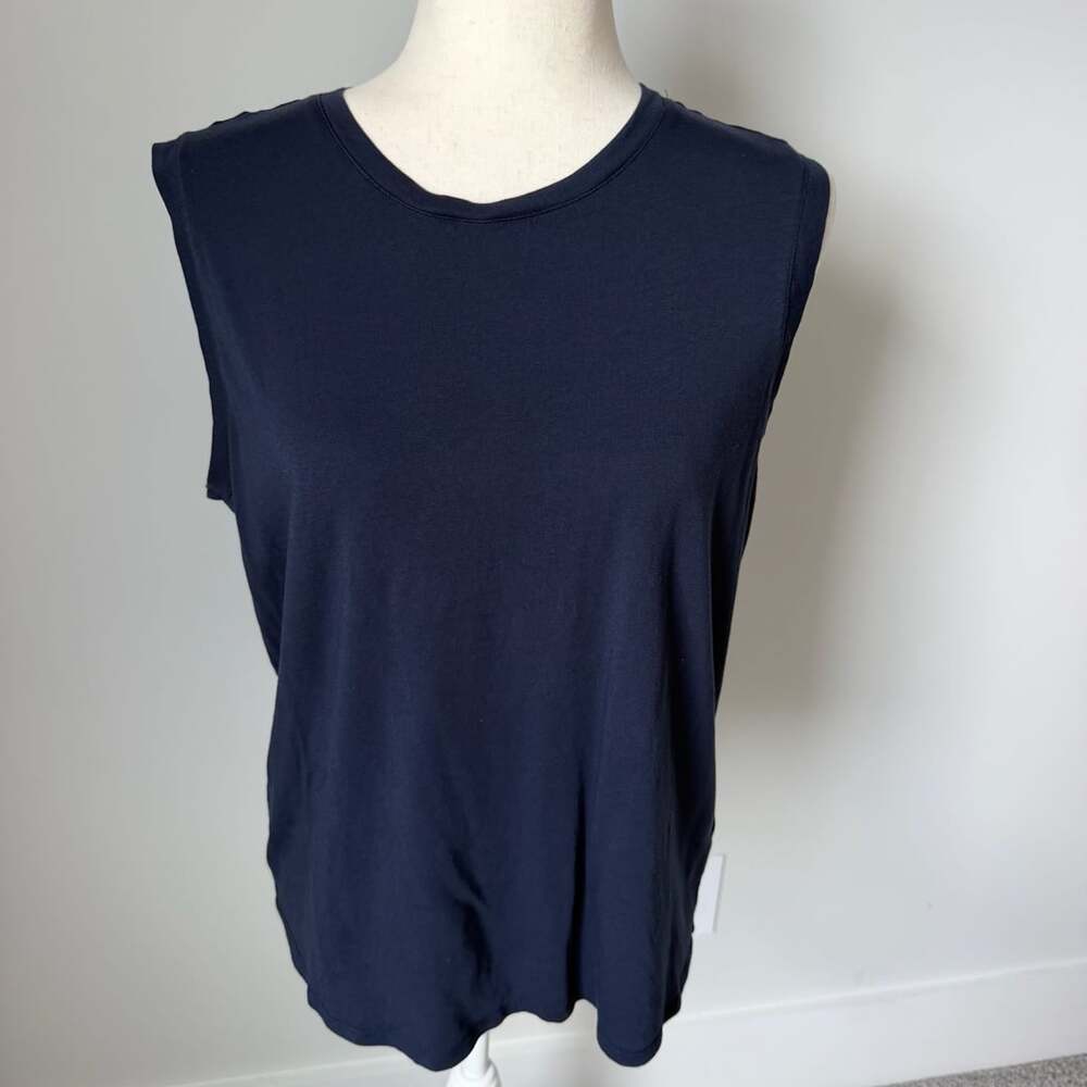 Quince Muscle Tank Size L Navy Blue Cotton Modal Sleeveless Top